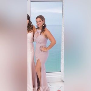 Mauve mermaid style gown.